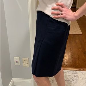 Brooks Brothers navy pencil skirt-Front kick pleat